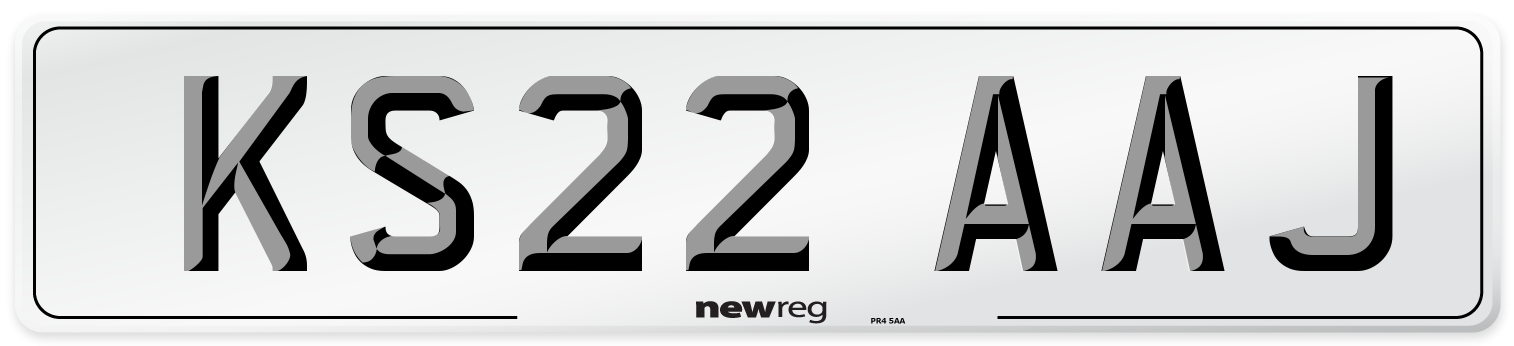 KS22 AAJ Front Number Plate