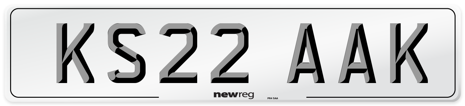 KS22 AAK Front Number Plate