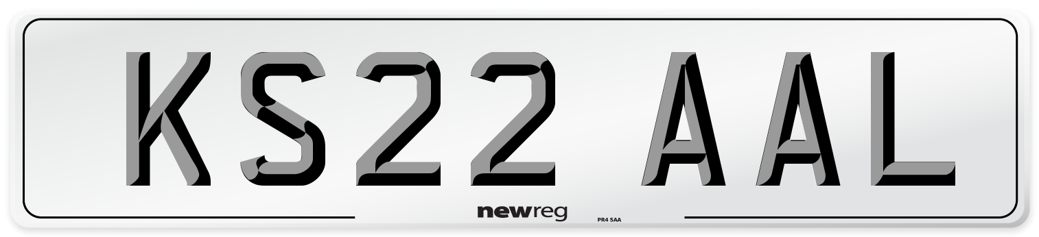 KS22 AAL Front Number Plate