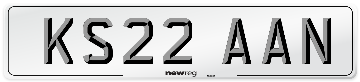 KS22 AAN Front Number Plate