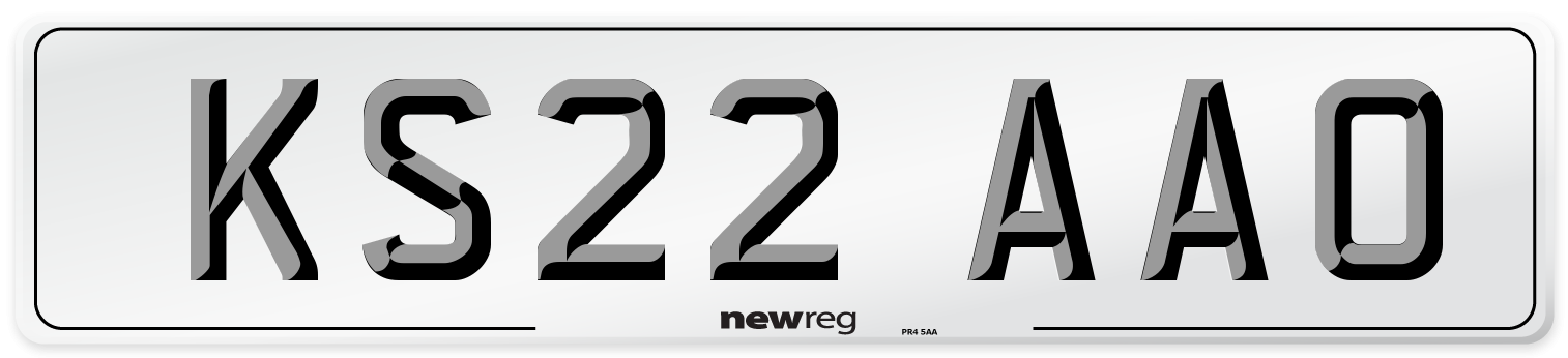 KS22 AAO Front Number Plate