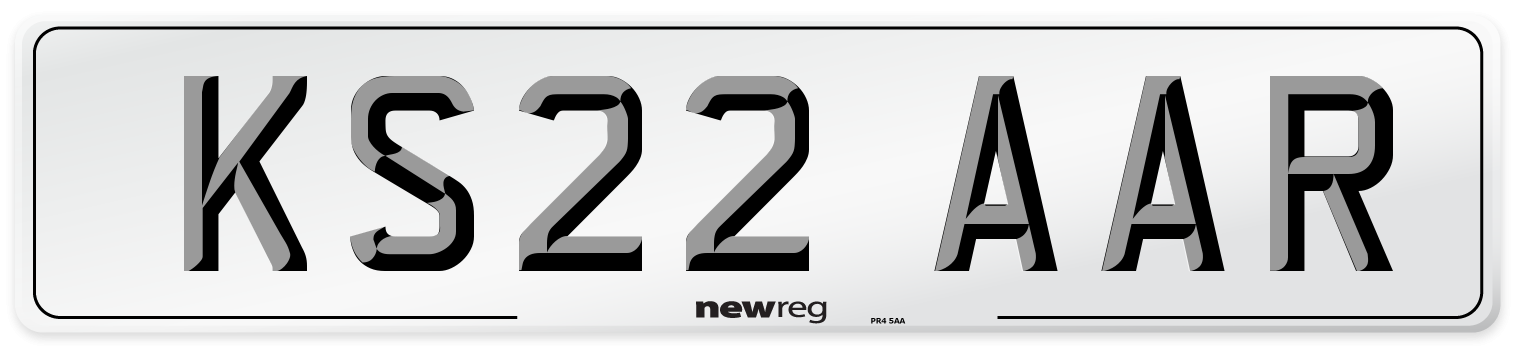 KS22 AAR Front Number Plate