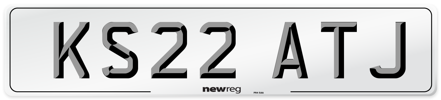 KS22 ATJ Front Number Plate