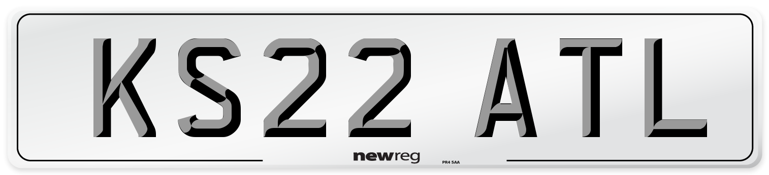 KS22 ATL Front Number Plate