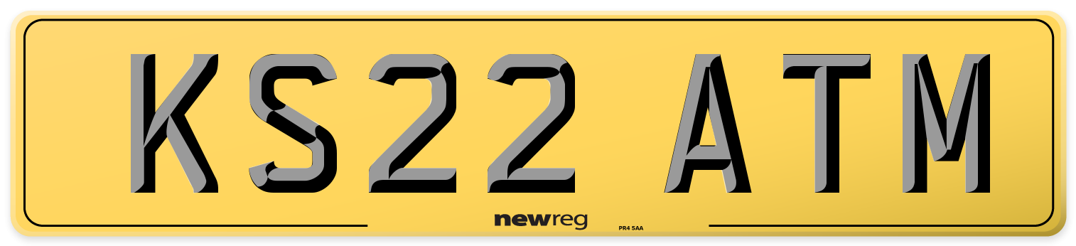 KS22 ATM Rear Number Plate
