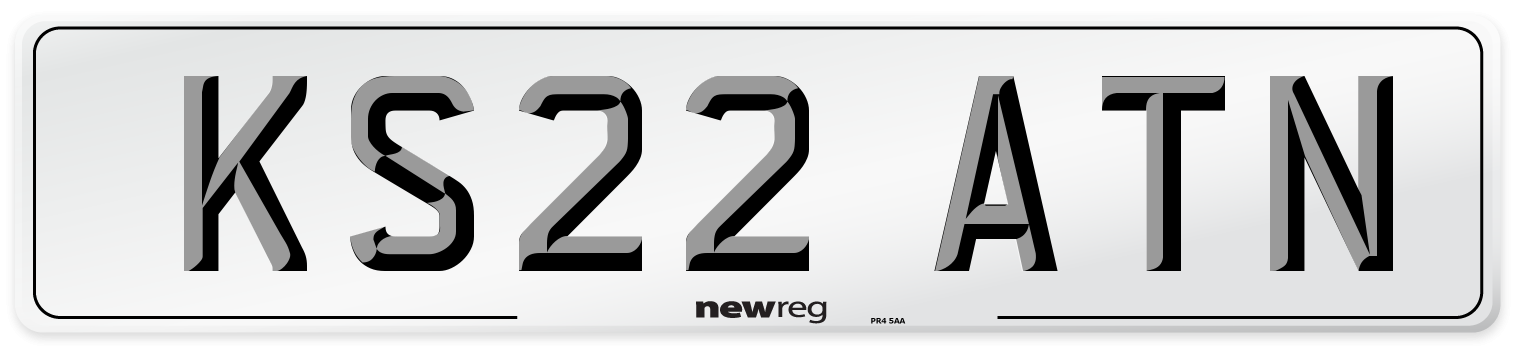 KS22 ATN Front Number Plate