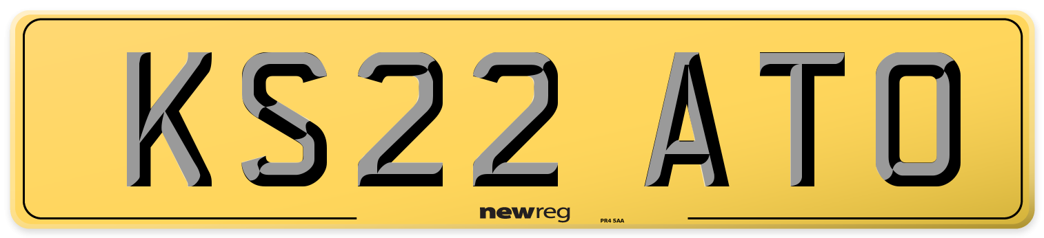 KS22 ATO Rear Number Plate