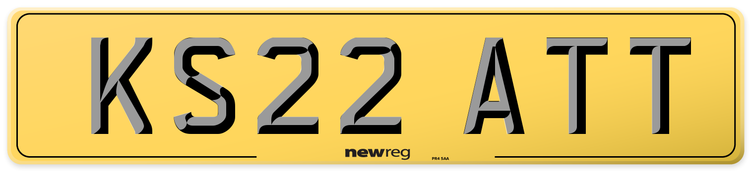 KS22 ATT Rear Number Plate