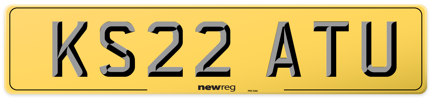 KS22 ATU Rear Number Plate