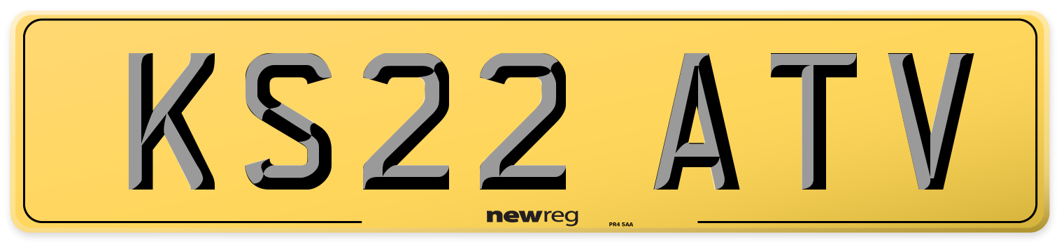 KS22 ATV Rear Number Plate