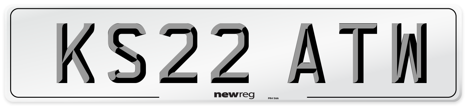 KS22 ATW Front Number Plate