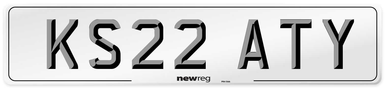 KS22 ATY Front Number Plate