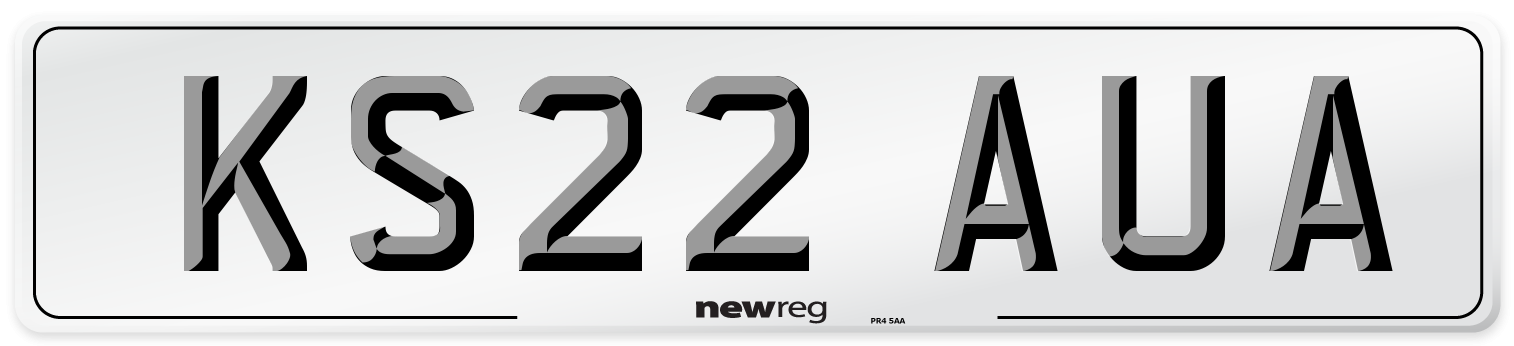 KS22 AUA Front Number Plate
