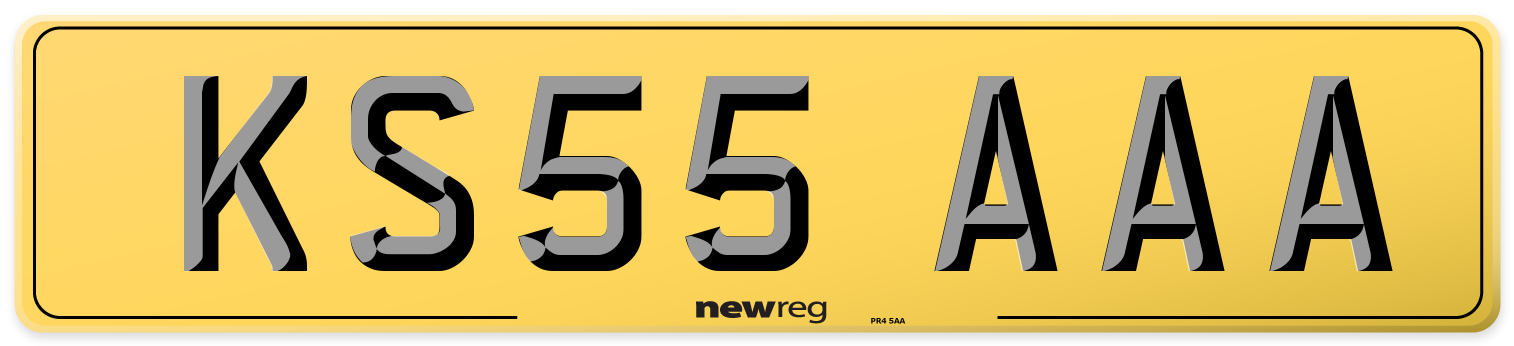 KS55 AAA Rear Number Plate