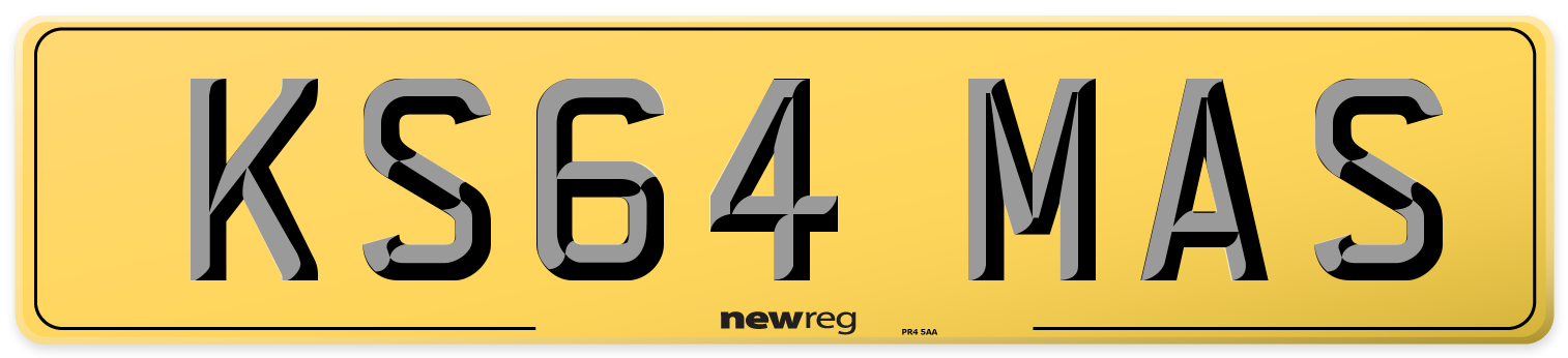 KS64 MAS Rear Number Plate
