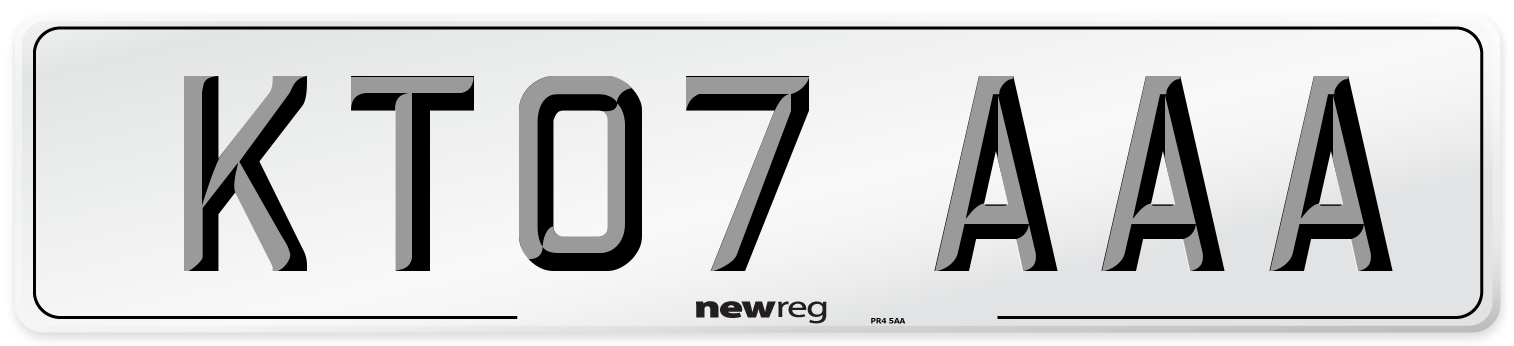 KT07 AAA Front Number Plate
