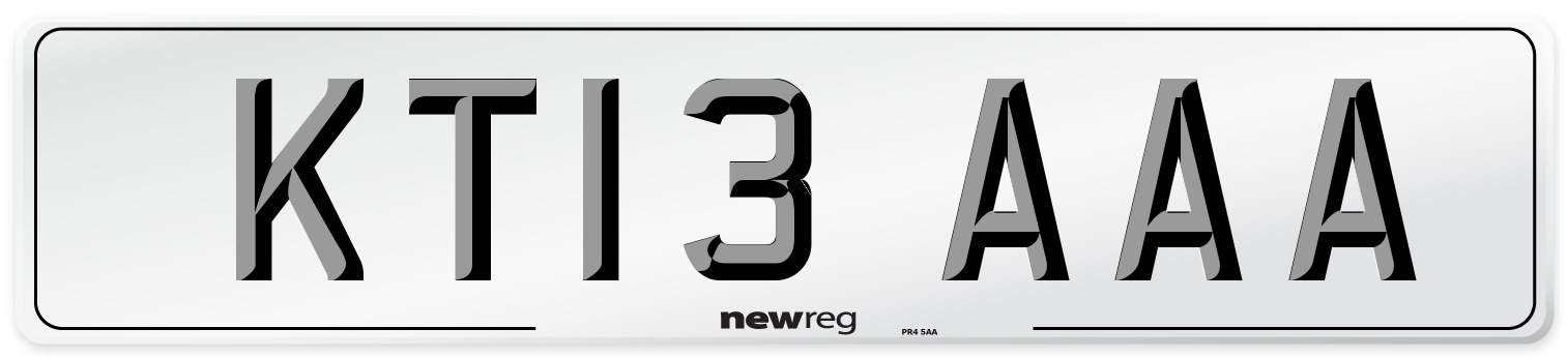 KT13 AAA Front Number Plate