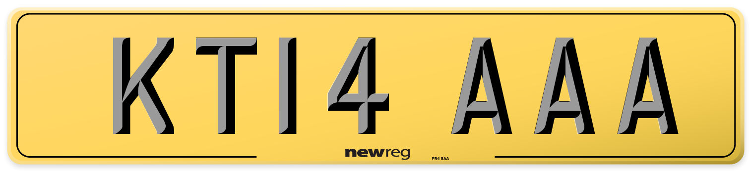 KT14 AAA Rear Number Plate