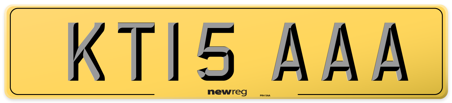 KT15 AAA Rear Number Plate