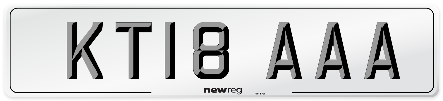 KT18 AAA Front Number Plate