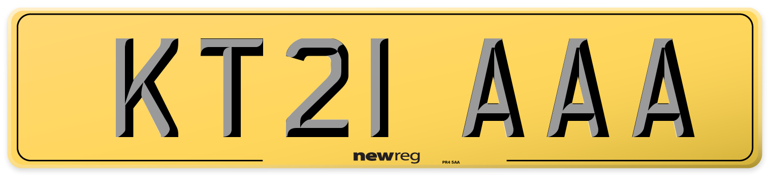 KT21 AAA Rear Number Plate