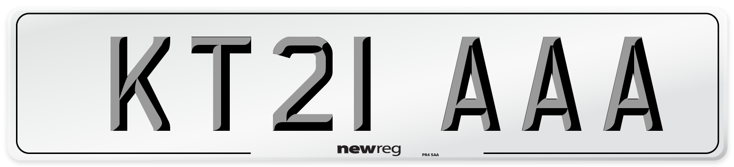 KT21 AAA Front Number Plate