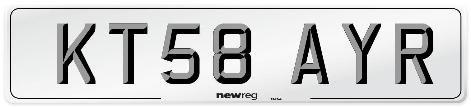 KT58 AYR Front Number Plate