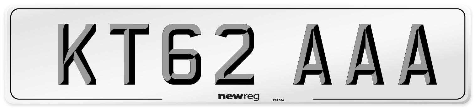 KT62 AAA Front Number Plate