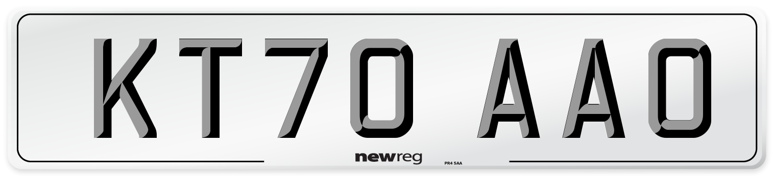 KT70 AAO Front Number Plate