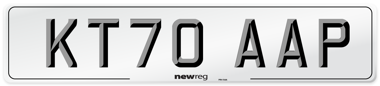 KT70 AAP Front Number Plate