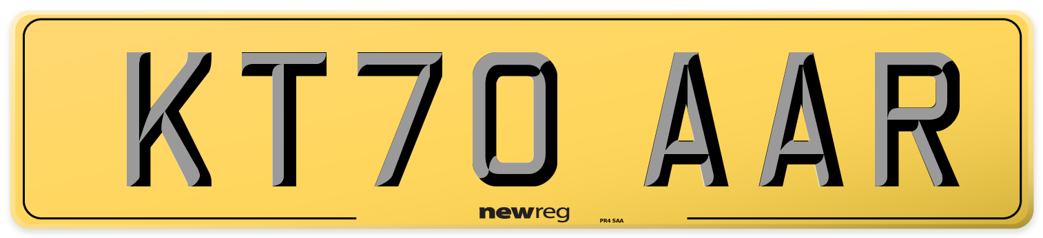 KT70 AAR Rear Number Plate