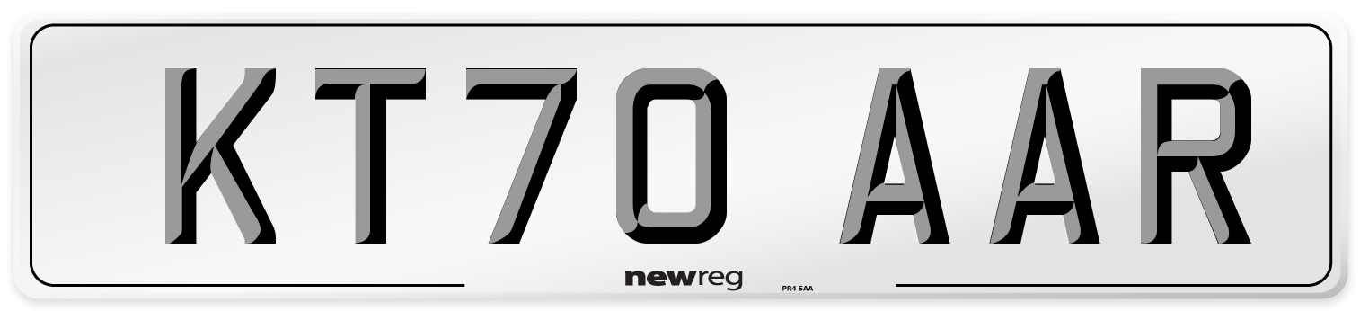 KT70 AAR Front Number Plate