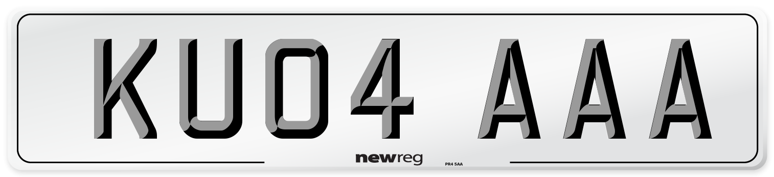 KU04 AAA Front Number Plate