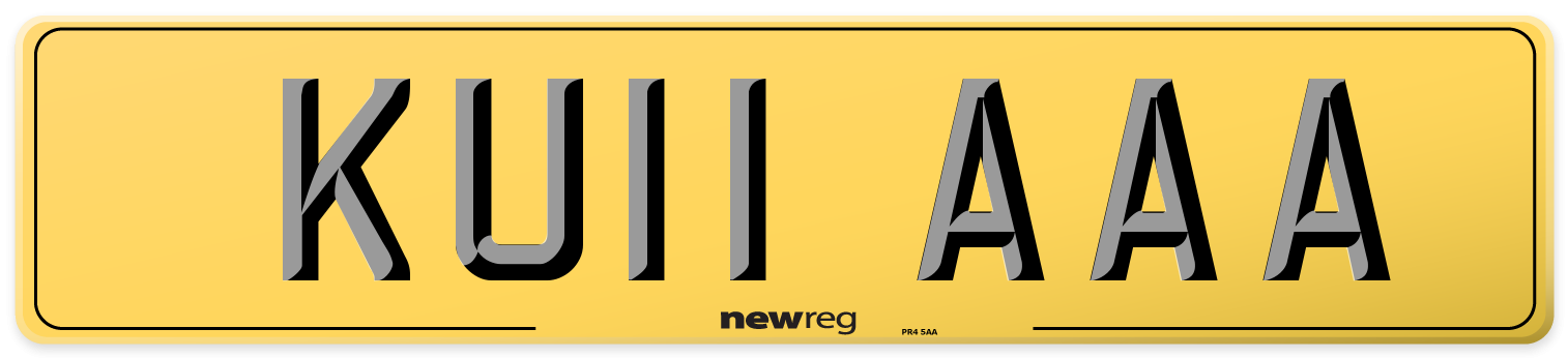 KU11 AAA Rear Number Plate