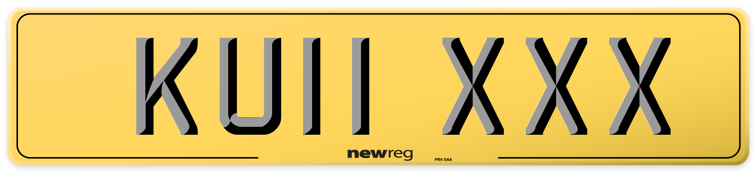 KU11 XXX Rear Number Plate