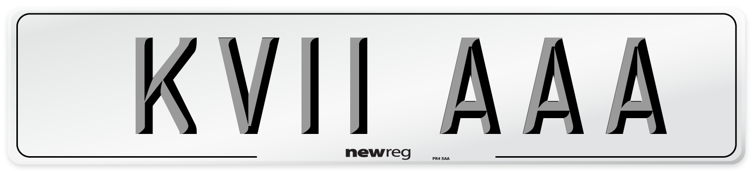 KV11 AAA Front Number Plate