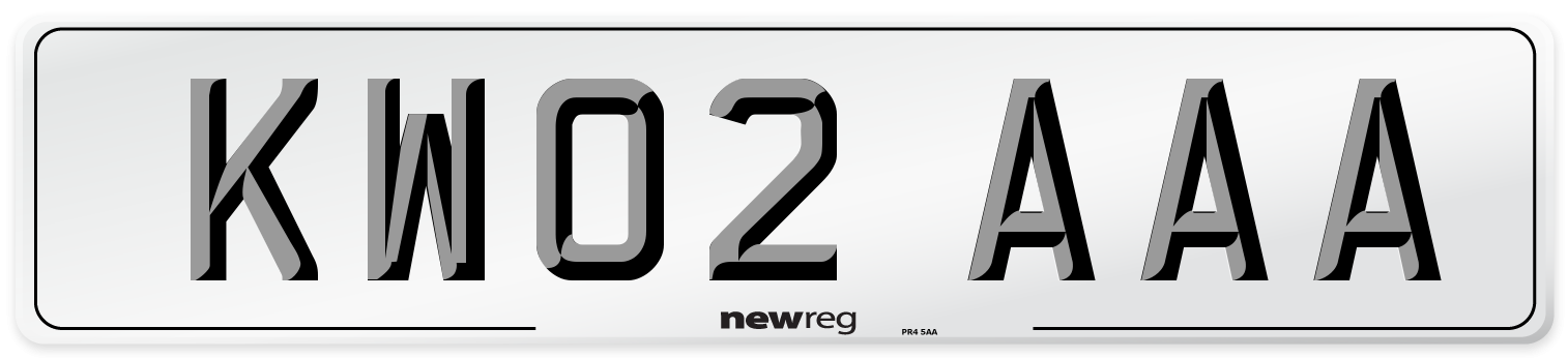 KW02 AAA Front Number Plate