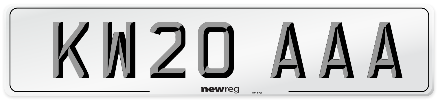 KW20 AAA Front Number Plate