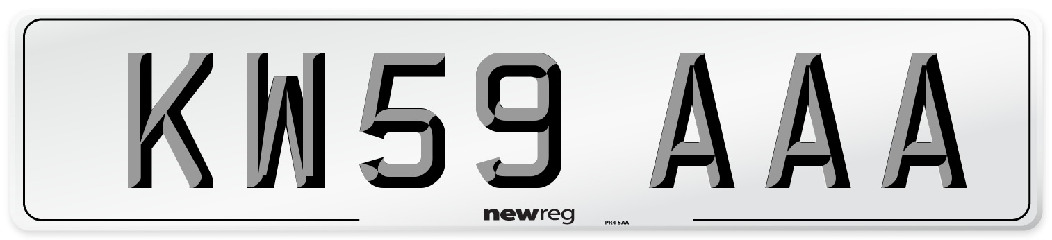 KW59 AAA Front Number Plate
