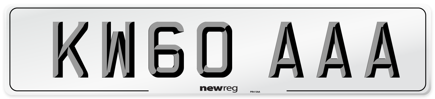 KW60 AAA Front Number Plate