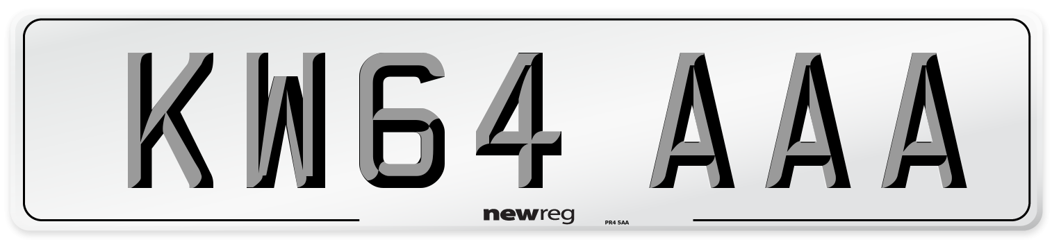 KW64 AAA Front Number Plate