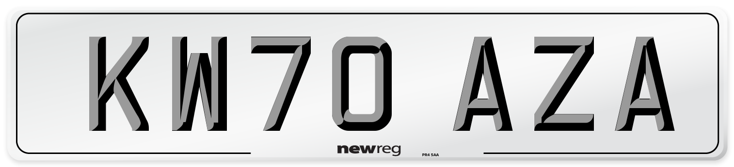 KW70 AZA Front Number Plate