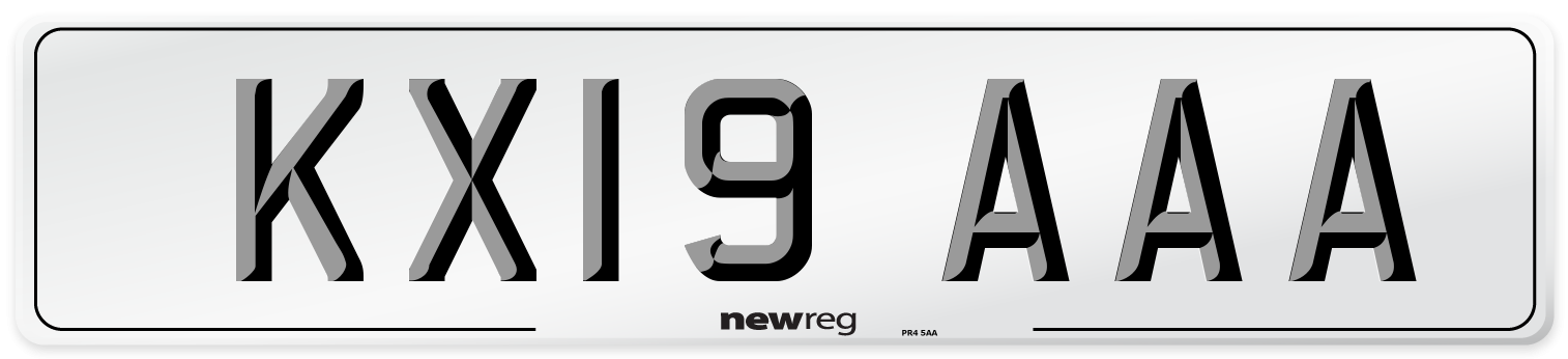 KX19 AAA Front Number Plate