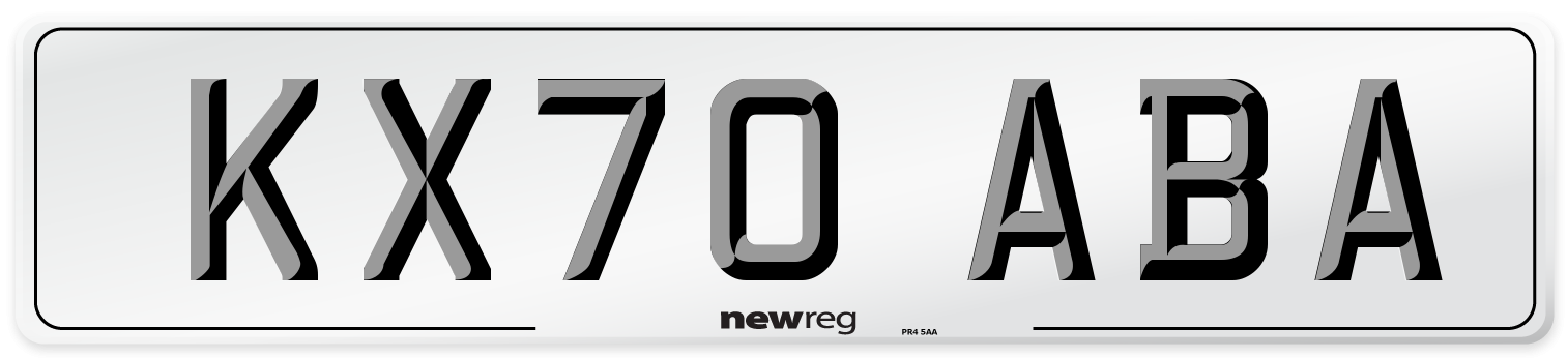 KX70 ABA Front Number Plate