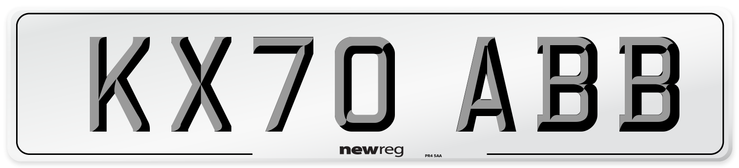 KX70 ABB Front Number Plate