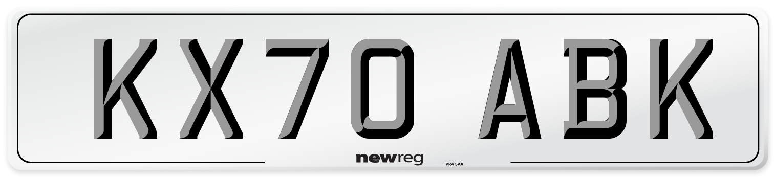 KX70 ABK Front Number Plate