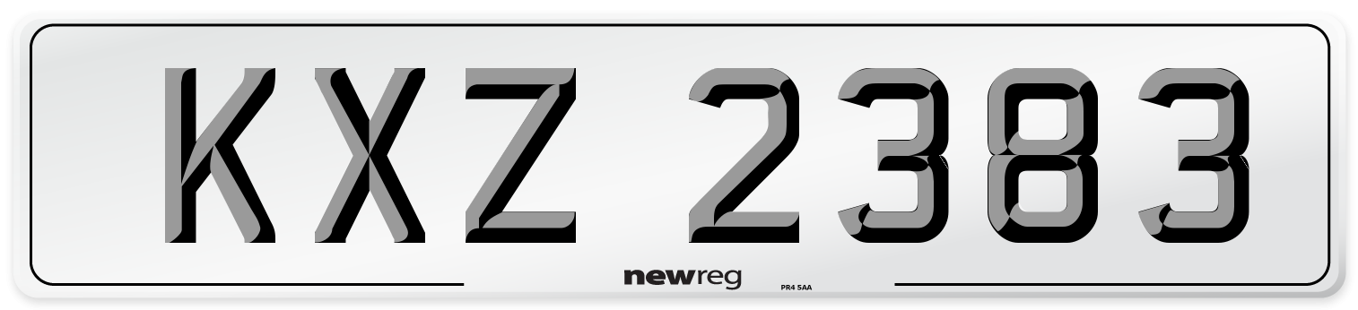 KXZ 2383 Front Number Plate