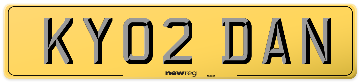 KY02 DAN Rear Number Plate