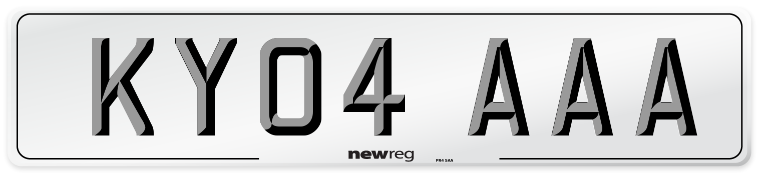 KY04 AAA Front Number Plate