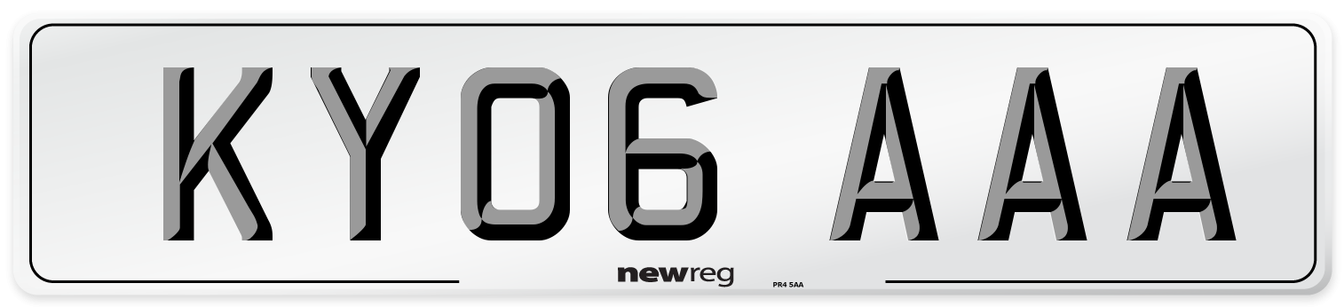 KY06 AAA Front Number Plate